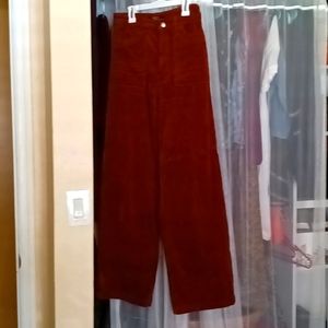 Copper color corduroy flare pants